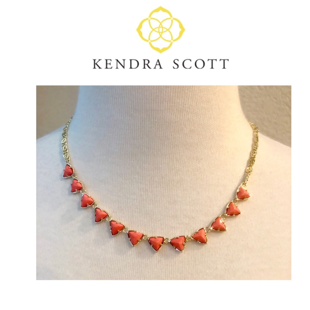 Kendra Scott coral stone gold necklace